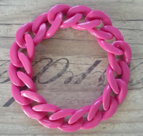Link Chain Bracelet dark pink - Click Image to Close