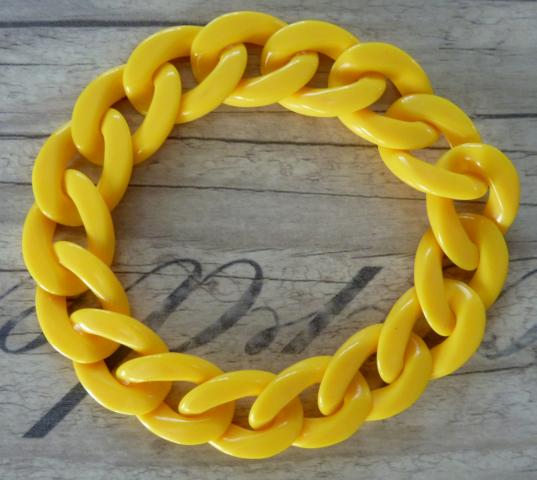 Link Chain Bracelet yellow - Click Image to Close