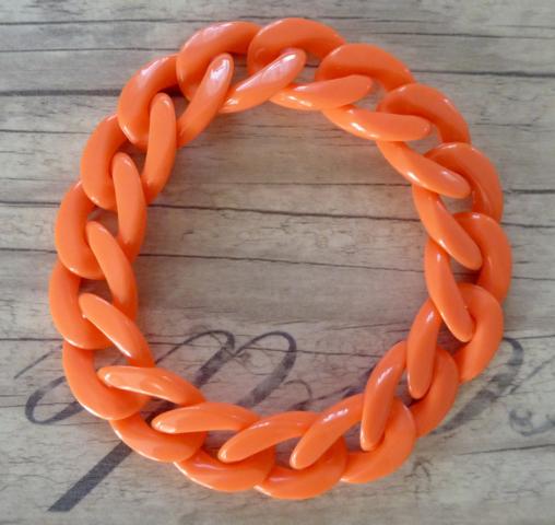 Gliederketten-Armband orange - zum Schließen ins Bild klicken