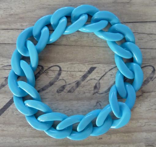 Link Chain Bracelet light blue - Click Image to Close