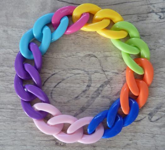 Link Chain Bracelet colored - Click Image to Close