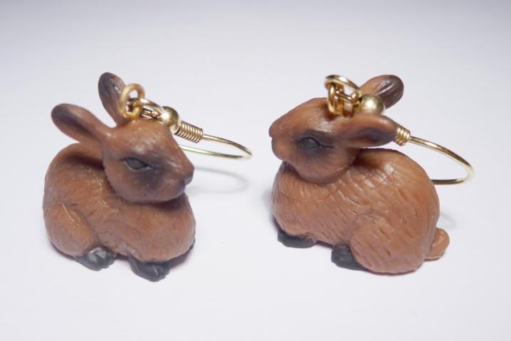 Rabbits Earrings - Click Image to Close