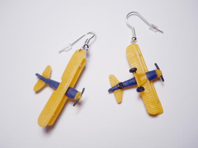 Biplanes Earrings - Click Image to Close