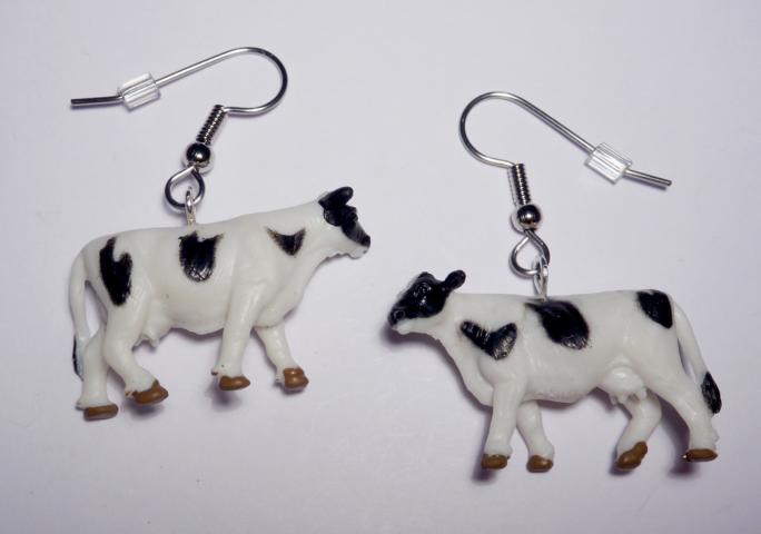 Cow Earrings - Click Image to Close