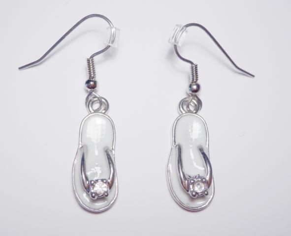Slipper white Earrings - Click Image to Close