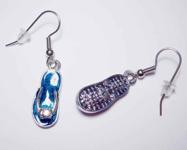 Slipper blue Earrings - Click Image to Close