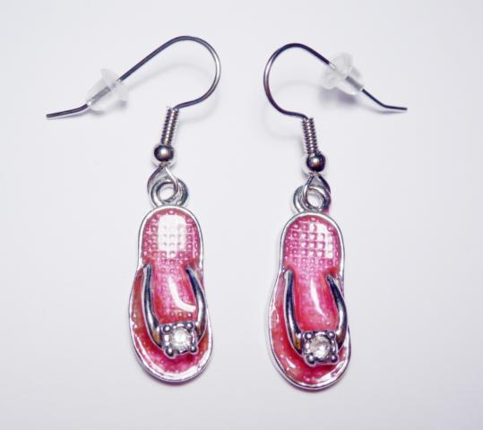 Slipper pink Earrings - Click Image to Close