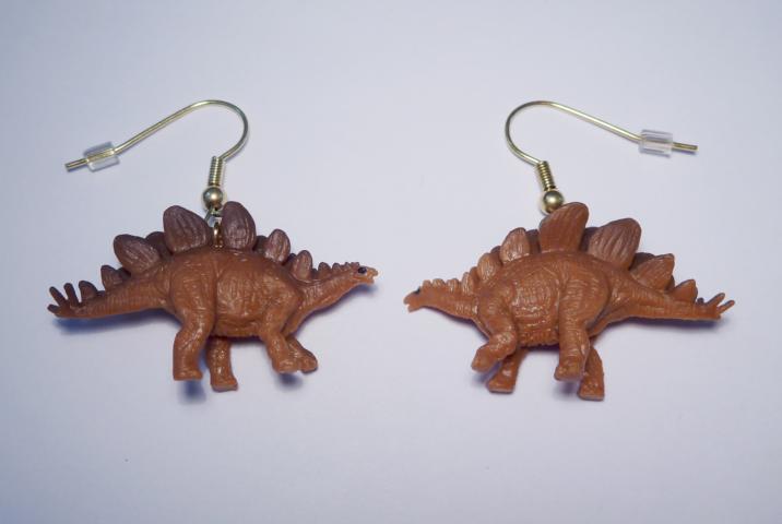 Stegosaurus Dino Earrings - Click Image to Close