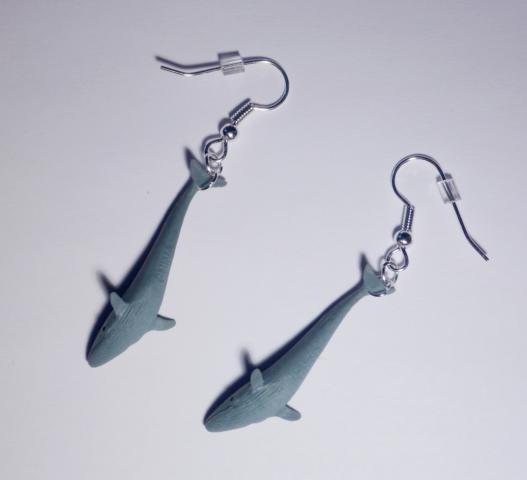 Blue Whale Earrings - Click Image to Close