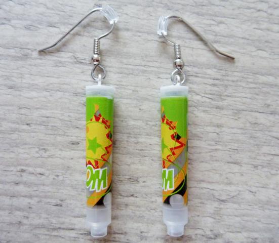 Ink Cartriges Earrings WoW - Click Image to Close