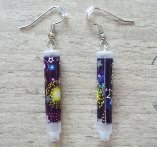 Ink Cartriges Earrings fireworks - Click Image to Close