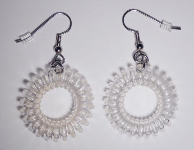 Spiral Rubber Earrings clear - Click Image to Close