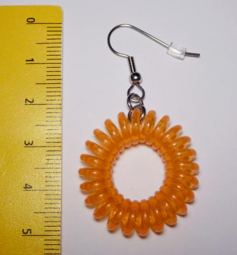 Spiralgummi Ohrringe orange - zum Schließen ins Bild klicken