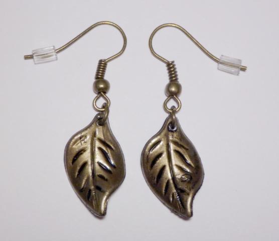 Leaf Earrings - Click Image to Close