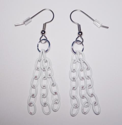Chain Earrings white - Click Image to Close