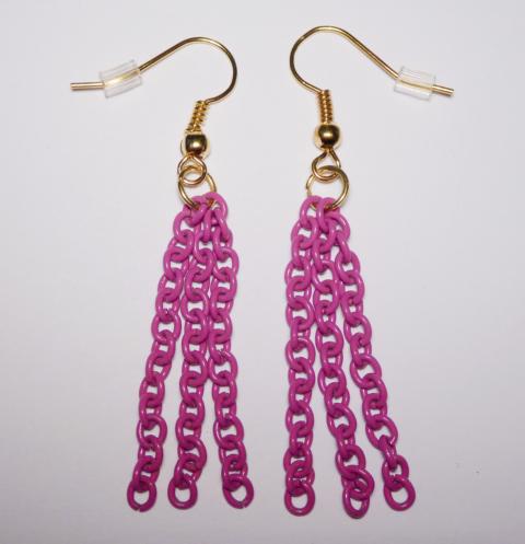 Chain Earrings violet - Click Image to Close