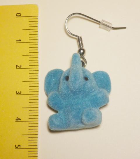 Elephant Earrings blue - Click Image to Close