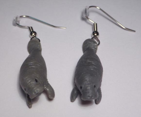 Manatee Earrings - Click Image to Close