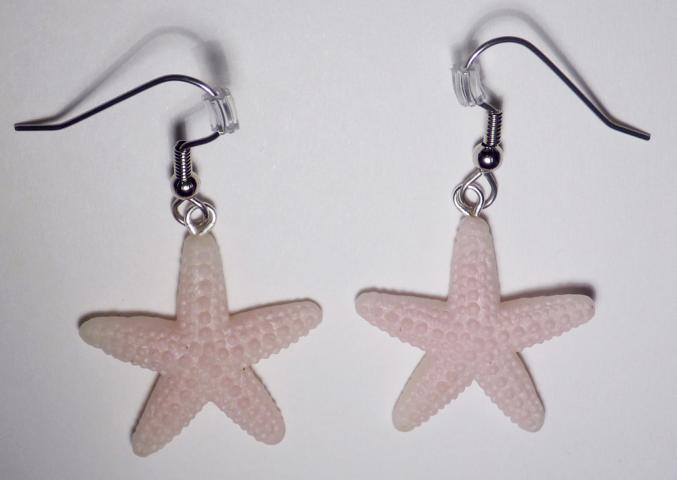 Starfish Earrings - Glow in the Dark - Click Image to Close