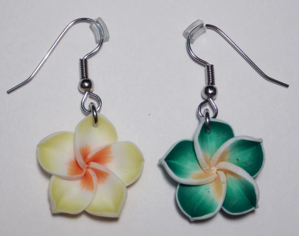 Flowers Earrings yellow/green - Click Image to Close