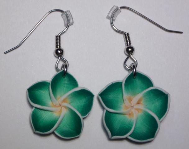 Flowers Earrings green - Click Image to Close