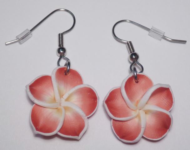 Flowers Earrings red - Click Image to Close