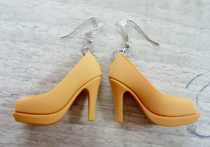 Stöckelschuh Ohrringe orange - zum Schließen ins Bild klicken