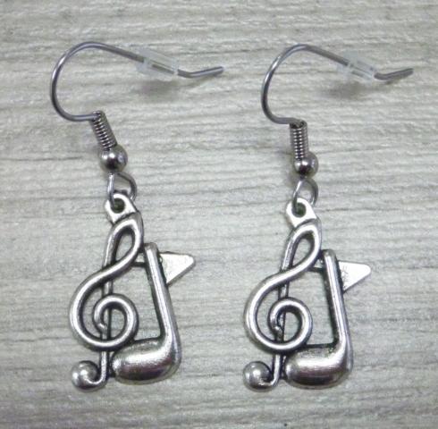 Music Note + Clef Earrings - Click Image to Close