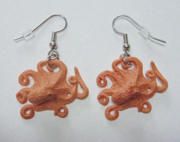 Octopus Earrings - Click Image to Close