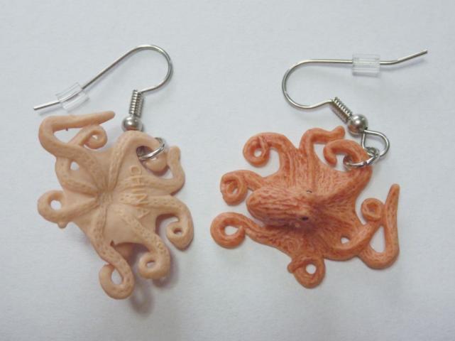 Octopus Earrings - Click Image to Close
