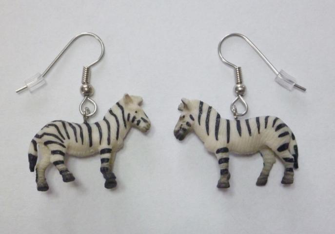 Zebra Earrings - Click Image to Close