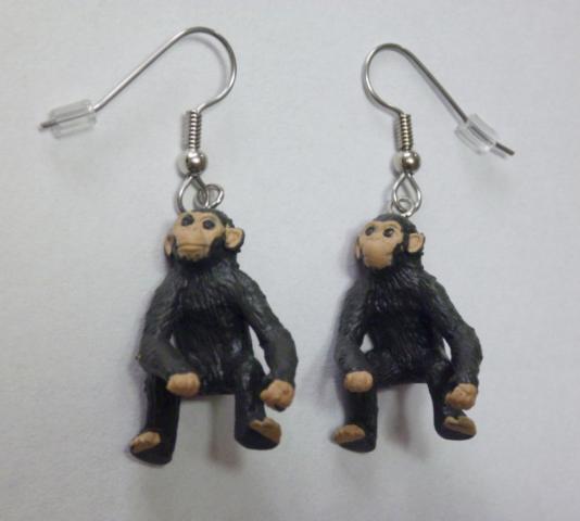 Chimpanzees Earrings - Click Image to Close