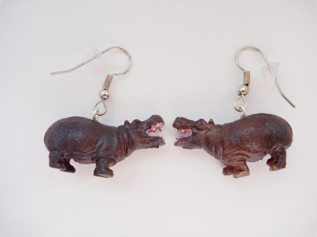 Hippo Earrings - Click Image to Close