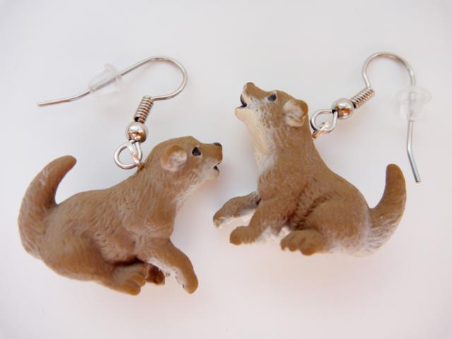 Wolf Puppies Earrings - Click Image to Close