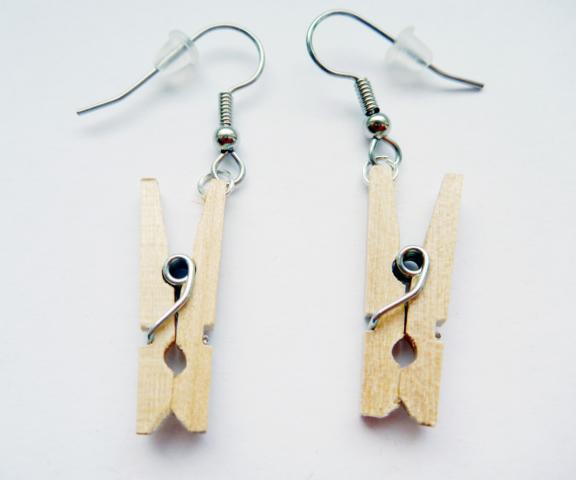 Clothes Pegs Earrings - Click Image to Close