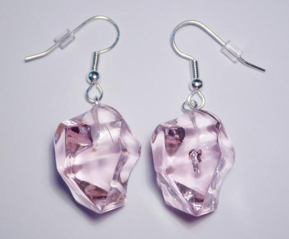 Splitter Stones pink Earrings - Click Image to Close