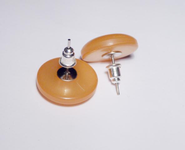 Ear Stud Button Orange - Click Image to Close